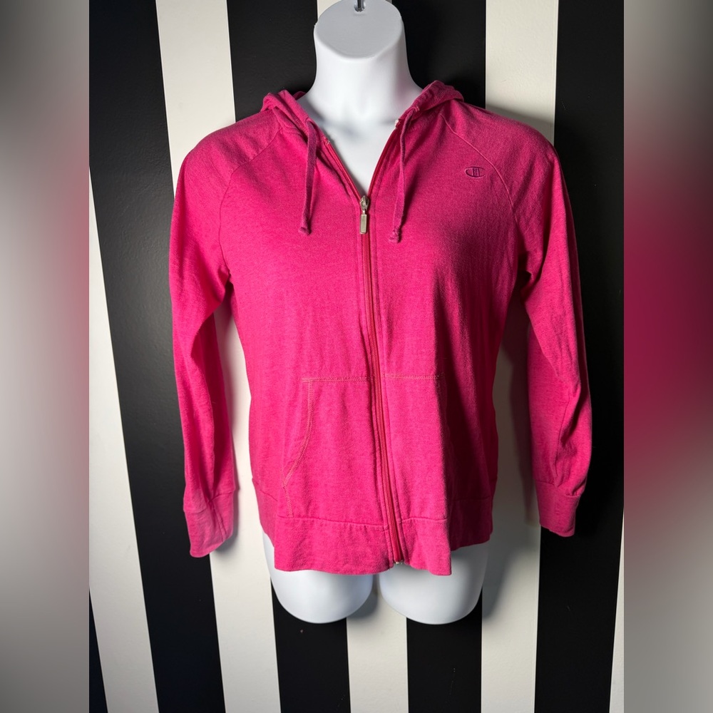 Champion Women's Pink Zip-Up Hoodie - SZ L